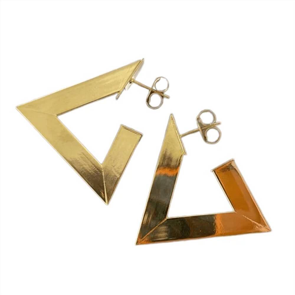 NEW SHEILA FAJL women's harmony hoops earrings in shiny 18k gold